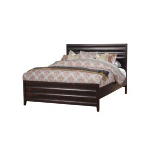 The Legacy queen wood panel bed features a classic black cherry finish.  The wood headboard will surely add a fashion statement to your room. Alpine takes pride in the quality of their products. Constructed with Plantation Mahogany Wood Solids & Okoume Veneer.  Platform bed - NO box spring required.