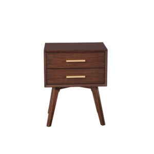 The streamlined design of the Gramercy mid-century 2 drawer nightstand creates a stunning focal point in your space. The clean lines