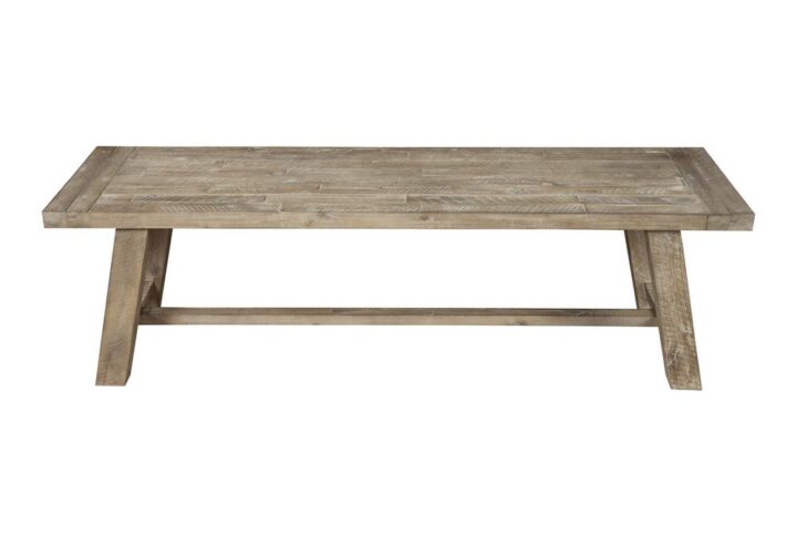 A beautiful Weathered Natural wood finish brings rustic elegance to your dining room with the Newberry Dining Bench.  Using sustainable wood resources