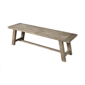 this bench is constructed with Acacia wood and built with angled legs at its base for both aesthetic appeal and stability. Designed with hosting in mind