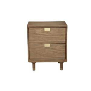 Add modern flair to your bedroom with the Eastons 2-Drawer Nightstand in a sand (beige) finish.  Providing storage for your essentials