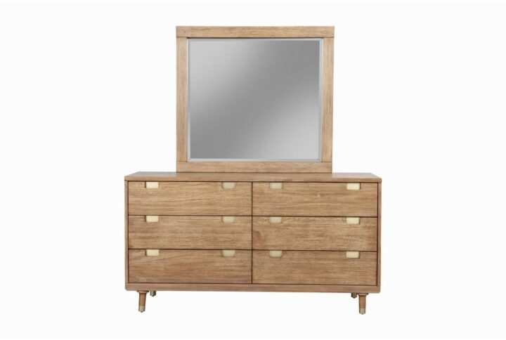 Add modern flair to your bedroom with the Easton 6-Drawer Dresser in sand (beige) finish.  Providing storage for your essentials
