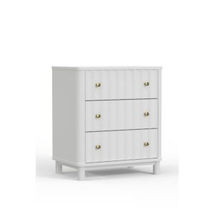 the beautiful white finish works with a variety of décor options.  Sturdy construction means your furniture will be durable and last for years. The 3 Drawer Chest is an adaptable piece