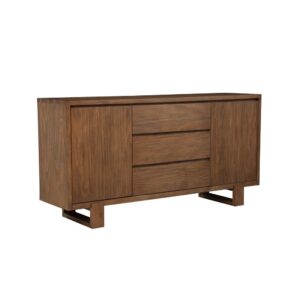 The Ayala Server boasts ample storage with 3 drawers and 2 shelved cabinets.  Crafted from Pine wood