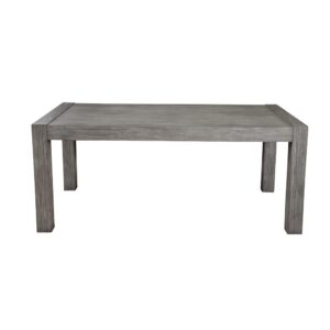 a masterpiece handcrafted from pine solids and veneers. The stunning gray finish enhances the natural grain of the wood