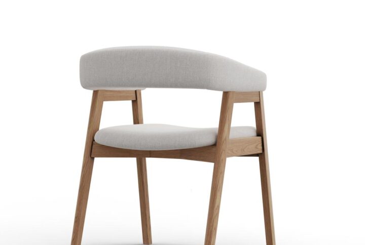 Presenting the Cove Collection: Modern Upholstered Dining Chairs - a perfect blend of comfort and contemporary style. Crafted from solid Rubberwood with stain options in Vintage Black or Natural