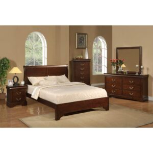 Create a warm and inviting setting in your bedroom with the dignified style of the West Haven collection. Each piece is finely crafted using rubberwood wood solids and poplar veneer