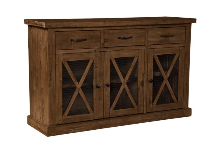 With a beautiful medium brown distressed salvaged wood finish