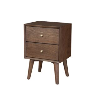 constructed of sustainably sourced solid Mahogany to ensure a lifetime of use.  The Flynn nightstand has two drawers to accommodate most bedside necessities.   The nightstand comes fully assembled
