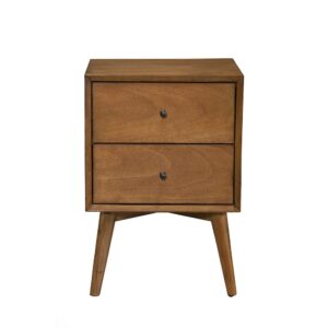 constructed of sustainability and sourced with solid Mahogany to ensure a lifetime of use.  The Flynn nightstand features 2 drawers to provide storage for your bedroom necessities. Case pieces provide a roomy storage solution and make it easy to create a cohesive decorating style or mix and match for a more personalized look.  Available in an Acorn or White finish.