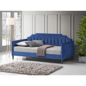 daybeds are a fantastic solution for smaller spaces. This is beautifully crafted from a blend of solid and manufactured wood and features a soft velvet upholstery in a solid finish.