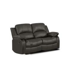 This love seat recliner will make the living room the place to be whether sitting down to watch the game or looking for a space to relax. This manual lever motion gives a smooth recline with two positions to give that feeling of weightlessness. Its soft foam stuffing is encased in rich faux leather and supported by coil springs. Its frame of solid and manufactured wood with metal creates a sturdy structure for added support