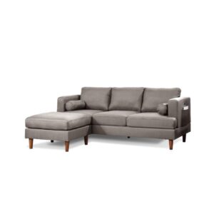 This sofa-and-chaise sectional grounds your living room in a contemporary look. The included ottoman moves to either side of the sofa