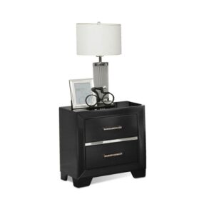 This nightstand is made of solid wood and manufactured wood