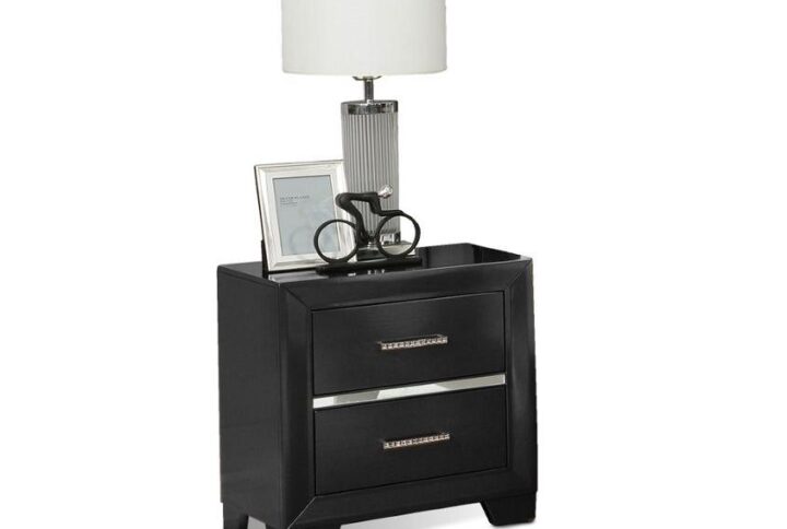 This nightstand is made of solid wood and manufactured wood