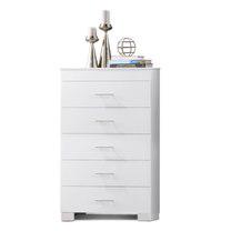 This 5-drawers chest provides extra storage in your bedroom while adding a fresh