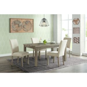 Enjoy rustic modern living at its finest with the Wyeth Dining 5-piece set by Cambridge. Comfortably accommodating