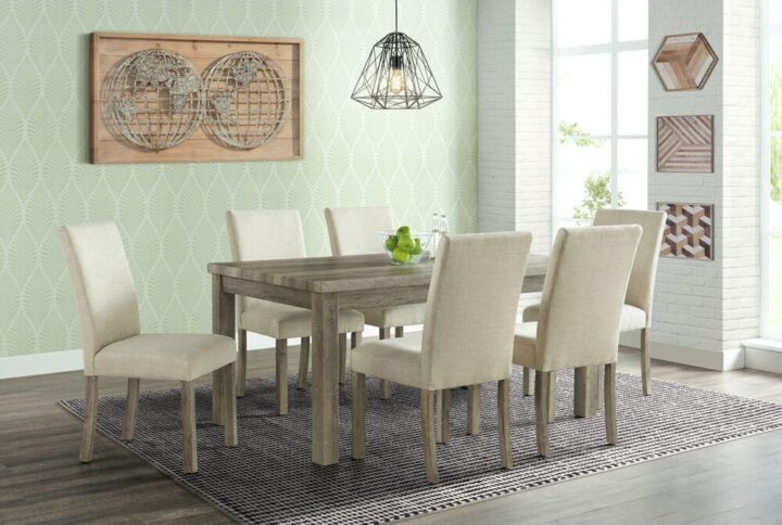 Enjoy rustic modern living at its finest with the Wyeth Dining 7-piece set by Cambridge. Comfortably accommodating