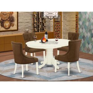 this well-designed and comfortable kitchen dinette table may be used for hours at a time. Made up of rubber wood