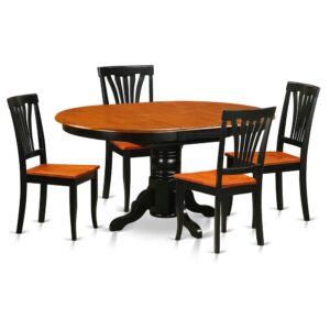 the dining table set comes available with wood or upholstered seat chairs.Built-in self storage expansion leaf can often be folded subtly underneath the tabletop when not in use.Gently arced dining room chairs back presents elegant carving while providing sufficient support.