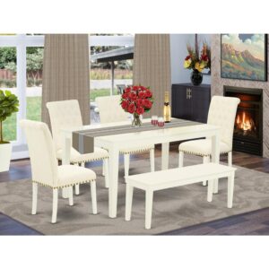 bring this exclusive CABR6-LWH-02 dining set includes a rectangular table
