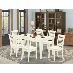 bring this exclusive CADA7-LWH-C dinette set includes a rectangular table and six kitchen chairs. The fresh and clean lines dominate the cutting-edge design of the rectangular dining table. This standard dinette table can fit 4 to 6 persons easily. This amazing kitchen table makes a really good addition for all kitchen space and corresponds all sorts of dining-room concepts. Made up of prime quality rubber wood