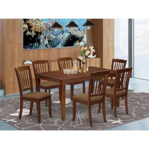 bring this exclusive CADA7-MAH-C dinette set includes a rectangular table and six kitchen chairs. The fresh and clean lines dominate the cutting-edge design of the rectangular dining table. This standard dinette table can fit 4 to 6 persons easily. This amazing kitchen table makes a really good addition for all kitchen space and corresponds all sorts of dining-room concepts. Made up of prime quality rubber wood