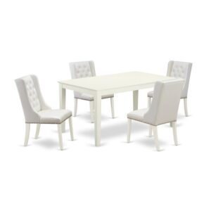 EAST WEST FURNITURE CAFO5-LWH-44 5-PC DINING ROOM TABLE SET
