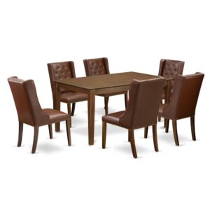 EAST WEST FURNITURE CAFO7-MAH-46 7-PC DINING ROOM TABLE SET