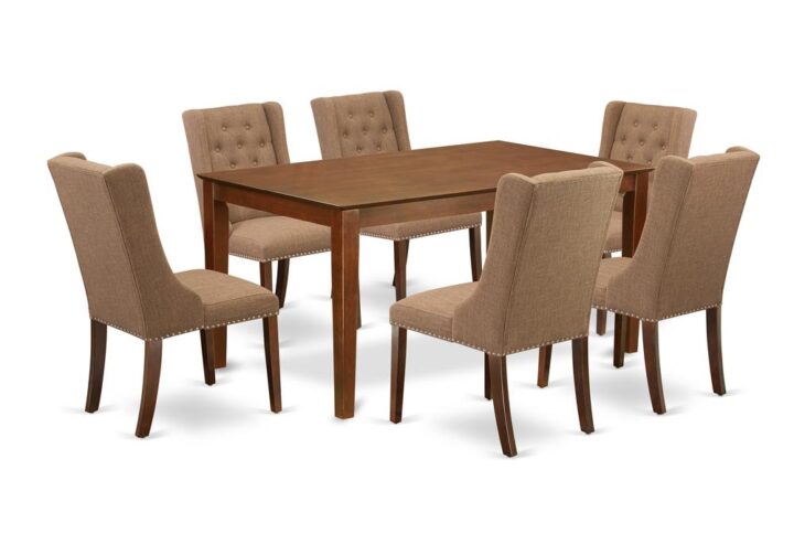 EAST WEST FURNITURE CAFO7-MAH-47 7-PC MODERN DINING TABLE SET