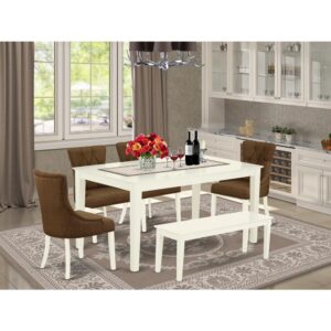 bring this exclusive CAFR6-LWH-18 dining set includes a rectangular table