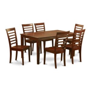 innovative look. Rectangle-shaped kitchen table along with four straight legs for a clean and innovative modern design and style.Dining chair with incredibly cozy ladder back match kitchen table. dining chairs seat in either wood