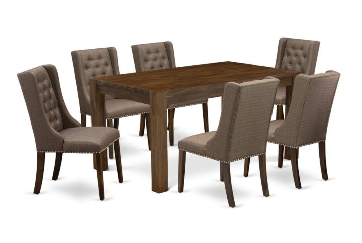EAST WEST FURNITURE CNFO7-N8-18 7-PC KITCHEN DINING TABLE SET