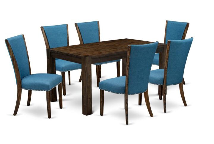 Introducing East West furniture's brand new Celina home furniture set which can turn your house into a home. This distinctive and stylish kitchen set features a kitchen table combined with Parson Chairs. Impressive wood texture with Distressed Jacobean color and the rectangular shape design describes the resilience and durability of the dining table. The optimal dimensions of this kitchen table set made it quite simple to carry