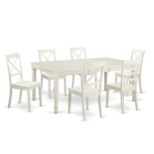 giving you the ideal table for family gatherings or a group of friends. This dining table can be used in the kitchen or dining room. This kitchen table set has been built with rubber wood. Rubber wood gives is stable and eco-friendly. Besides