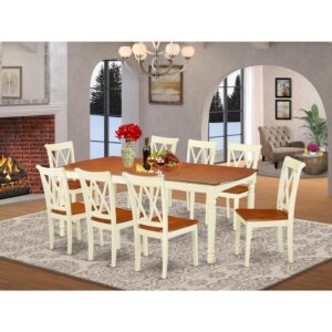 bring this particular DOCL9-BMK-W dining set. A comfy and luxurious Buttermilk and Cherry color offers any dining area a relaxing and friendly feel with the small table. With a soft rounded bevel at the edge of the table top