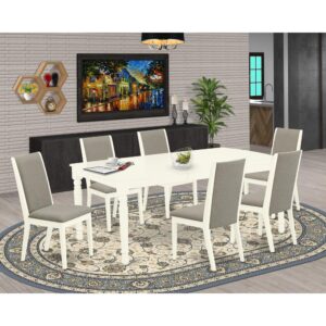 This dining table set includes 6 amazing parson chairs and a great 4 legs kitchen table. The modern dinette set delivers a Linen White solid wood dinette table and body and a fantastic Shitake parson dining chairs seat and high back that bring magnificence to your dining area and boost the elegance of your fantastic living area. The prime quality of our attractive chairs helps our wonderful customers to get relaxation and feel free when getting their meal. This dinner table built from high quality rubber wood which can bear the weight of 300 Lbs. Our parson chairs have a wooden frame with a luxury seat of prime quality foam which is covered with Linen Fabric that provides you relaxation with friends or family. This listing has a premium color of Linen White finish for dining room table and Shitake finish of parson dining room chairs. Our lovely premium colors boost the beauty of your living area and offer a magnificent glance to your dining area. East West furniture usually created from modern furniture along with easy assembling parts. We try to keep our furniture parts modern as well as simple. Our high class dining room table set is great for your lovely dining room as well as the kitchen. You can use it for casual home parties. Keep enjoying East West modern furniture!