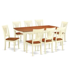 with 8 matching chairs. Most suitable for any dining space or small space. The ecofriendly rubber wood results in a hard