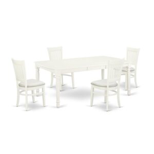 Its kitchen table set includes 4 attractive dining room chairs and an amazing 4 legs mid century dining table. The dinette set provides a Linen White solid wood kitchen table and fantastic Linen White wooden dining chairs that will enhance the elegance to your dining area. This Rectangular dining table is made from high-quality rubber wood. These mid-century dining chairs have made from high-quality wood that can Endurance to 300lbs weight. This kitchen table set is colored with a premium quality Linen White finish. You can clean this wood dining table set easily with any furniture clearance. This dinette set assembles simply because of its simple design. You can put together this dinette set one place to another easily. The wood dining table set is one of the most essential pieces of furniture in your house. It not only becomes the place to eat meals