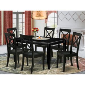 this is one kitchen dinette table that will just set your dining area apart. The center rectangular table is best for 4-6 people to sit and enjoy their meal. The dining table is created from prime quality rubber wood known as Asian Hardwood. No heat treated pressured wood like MDF