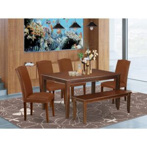 this is one kitchen dinette table that will just set your dining area apart. The center rectangular table is best for 4-8 people to sit and enjoy their meal. It’s created from prime quality rubber wood known as Asian Hardwood. This wonderful kitchen table makes a really good addition for all kitchen space and corresponds all sorts of dining-room concepts. The eye-catching Danbury dining room chair finished in stylish Mahogany offers a modern look in your dinette space. The Kitchen dining chairs come with a solid wood seat to fit personal preference and perfect design. The Stylish dining chair features curved front legs. The 7 vertical slats give any dining area a touch of class and sophistication. Made up of hardwood