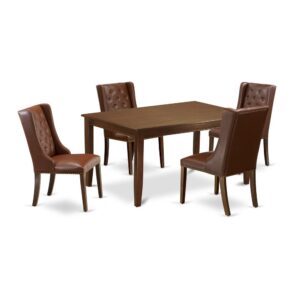 EAST WEST FURNITURE DUFO5-MAH-46 5-PC DINING ROOM TABLE SET