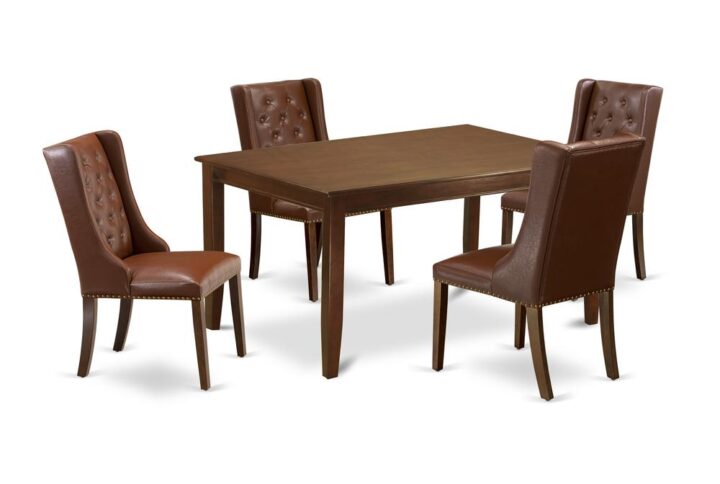 EAST WEST FURNITURE DUFO5-MAH-46 5-PC DINING ROOM TABLE SET