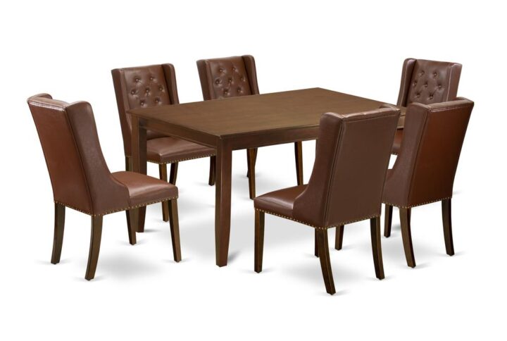 EAST WEST FURNITURE DUFO7-MAH-46 7-PC MODERN DINING TABLE SET