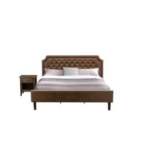 Our exquisite faux leather cushioned padding full size bed can make any room lavish and relaxed to sleep in. We are offering a 2 pc bedroom set including 1 full size bed with a headboard as well as an eye-catching wood nightstand. This upholstered bed is suitable for classic bed rooms and a distinctive twist to any modern environment. Our bedroom set has 1 night stand with a classic appearance. Strong hardwood slats offer better support and less sagging for both inner-spring and foam mattresses. Our bed set is easy to clean with a damped cloth because of its smooth finish. This bed frame can be simply assembled with the provided step-by-step assembly instruction and equipment pack.