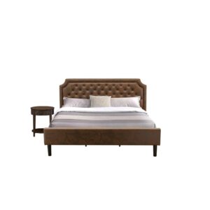 Our exquisite faux leather cushioned padding mid century bed will make any bedroom lavish and relaxed to sleep in. We are offering a 2 pc bedroom set which contains 1 platform bed with a headboard as well as an attractive nightstand for bedrooms. This platform bed is great for traditional bedrooms and a unique twist to any modern setting. Our full bedroom set has 1 mid century modern nightstand with a classic appearance. Sturdy wooden slats allow for better support and less sagging for both inner-spring and foam mattresses. Our full bedroom set is simple to clean with a damped cloth because of its smooth finish. This modern bed can be easily assembled with the provided step-by-step assembly instruction and hardware pack.