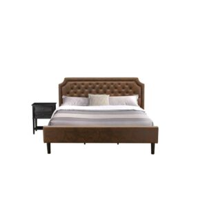 Our fabulous faux leather cushioned padding wood bed frame can make any room lavish and relaxed to rest in. We are offering a 2 pc wooden set for bedroom that contains 1 button tufted king bed frame with a headboard and 1 eye-catching modern nightstand. This mid century bed is suitable for traditional bedrooms as well as a unique twist to any modern setting. Our bedroom set has 1 nightstand with classic styling. Durable wood slats offer better support and less sagging for both inner-spring and foam mattresses. Our king size bed set is easy to clean with a damped cloth because of its smooth finish. This platform bed can be simply assembled with the provided step-by-step assembly instruction and components pack.