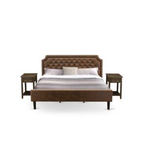 Our exquisite faux leather cushioned padding platform bed frame can make any room luxurious and relaxed to rest in. We are offering a 2-piece king size bed set which contains 1 platform bed with a headboard as well as 1 eye-catching modern nightstand. This bed frame is ideal for classic bedrooms and a unique twist to any modern setting. Our king size bed set has 1 nightstand with a classic appearance. Durable wooden slats offer better support and less sagging for both inner-spring and foam mattresses. Our king size bed set is easy to clean with a damped fabric because of its smooth finish. This king size bed frame can be simply assembled with the provided step-by-step assembly instruction and components pack.