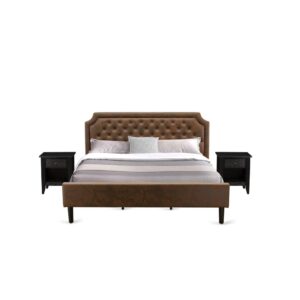 Our fabulous faux leather cushioned padding king bedframe can make any bedroom luxurious and relaxed to sleep in. We are offering 2 pc king bedroom furniture set which contains 1 king bed frame with a headboard and 1 eye-catching bedroom nightstand. This king bed is suitable for conventional bedrooms and has a distinctive twist to any modern environment. Our king bedroom set has 1 nightstand for bedrooms with a traditional appearance. Durable hardwood slats offer better support and less sagging for both inner-spring and foam mattresses. Our wooden set for bedroom is simple to clean because of its smooth finish. This button tufted bed frame can be easily assembled with the provided step-by-step assembly instruction and components pack.