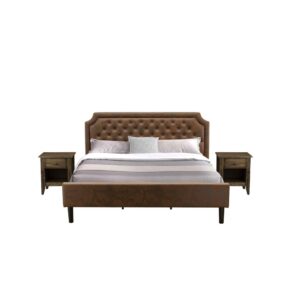 Our fabulous faux leather cushioned padding king bed can make any room lavish and relaxed to rest in. We are offering a 2 pc king bedroom set including 1 king bed with a headboard as well as 1 attractive end table for bedroom. This modern bed is ideal for conventional bedrooms and a unique twist to any modern setting. Our bed set has 1 bedroom nightstand with a classic appearance. Strong wood slats allow better support and less sagging for both inner-spring and foam mattresses. Our king size bed set is easy to clean along with a damped fabric because of its smooth finish. This king size frame can be easily assembled with the provided step-by-step assembly instruction and hardware pack.
